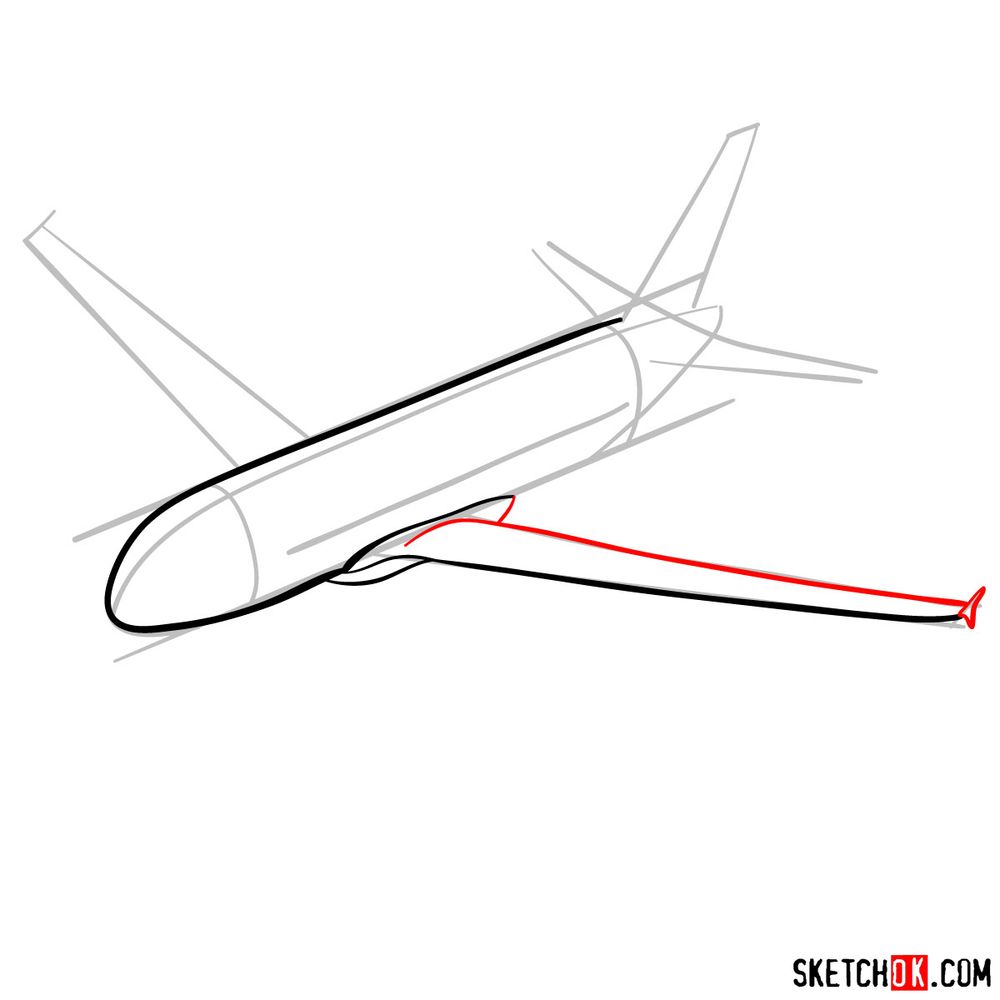 How to draw Airbus A320 - step 05