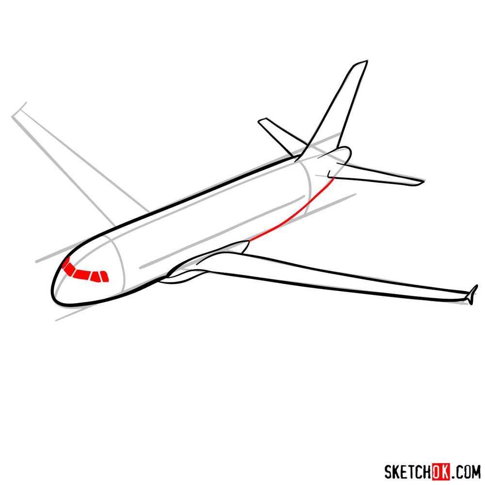 How to draw Airbus A320 - step 08