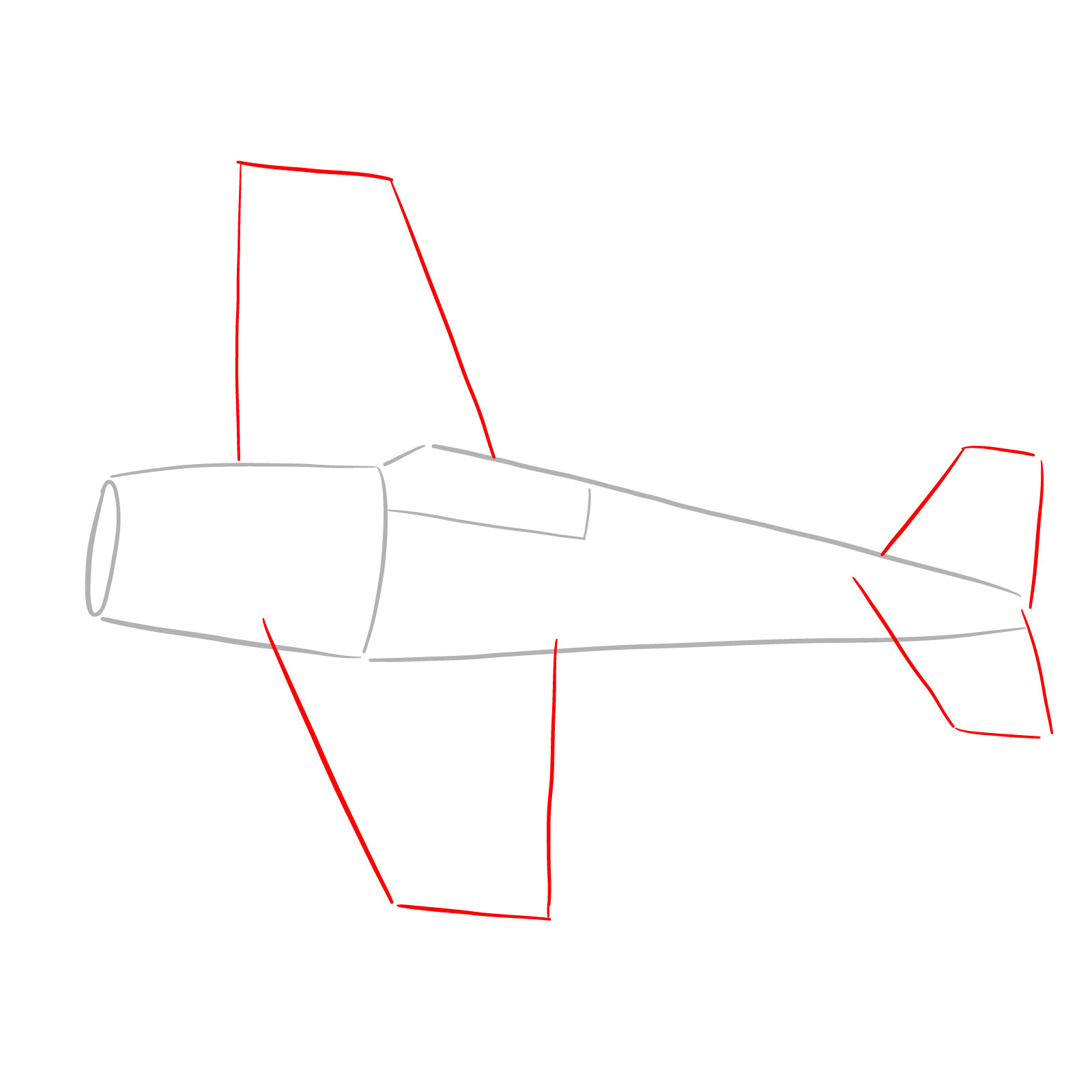 How to draw the F6F-5 Hellcat - step 02