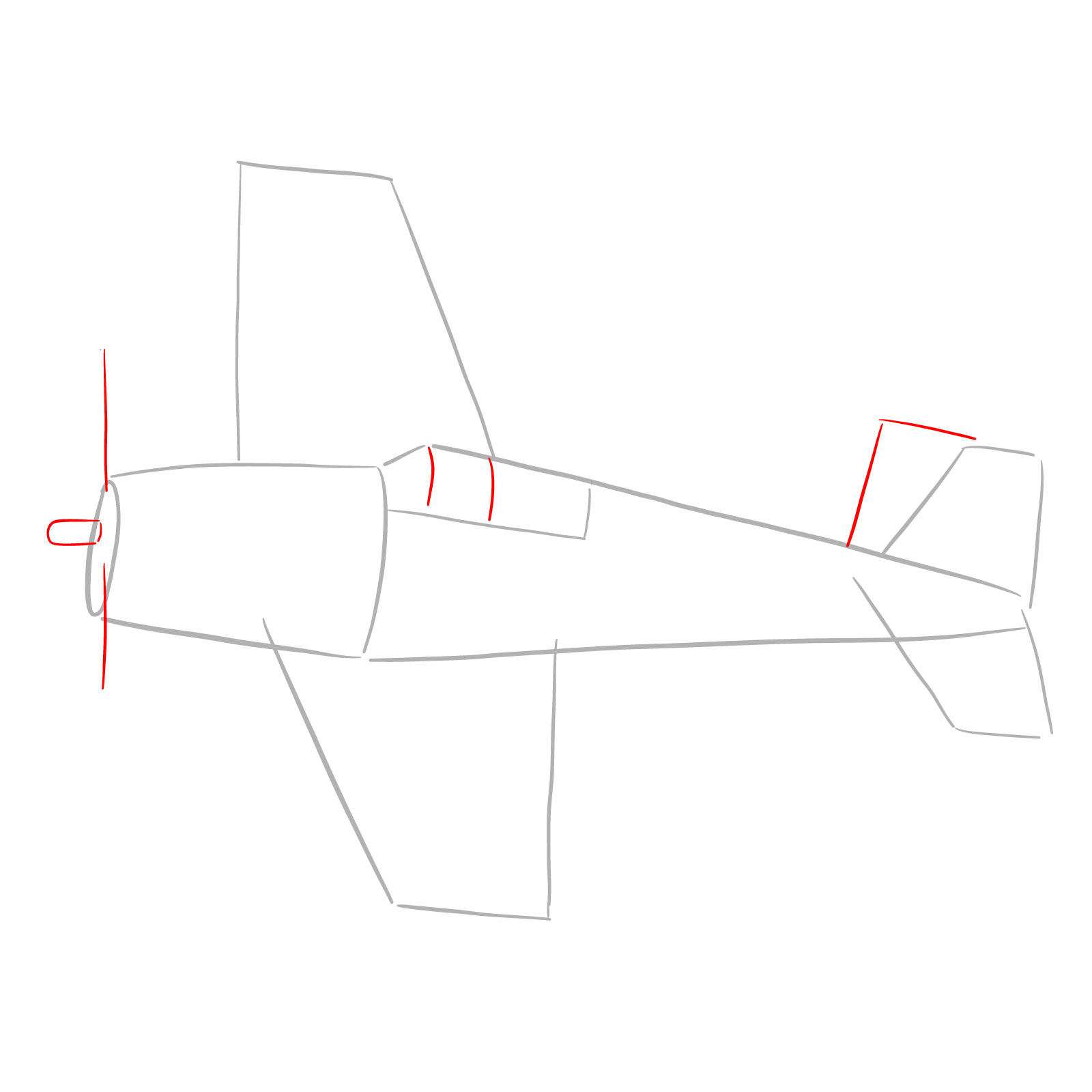 How to draw the F6F-5 Hellcat - step 03