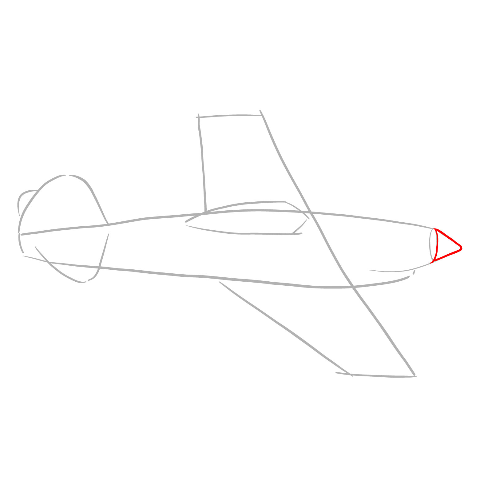 How to draw a P-40 Flying Tiger - step 04