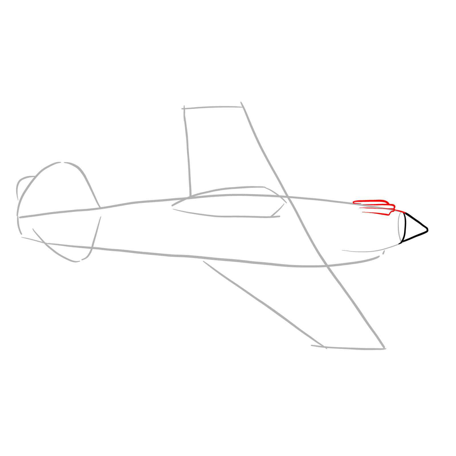 How to draw a P-40 Flying Tiger - step 05