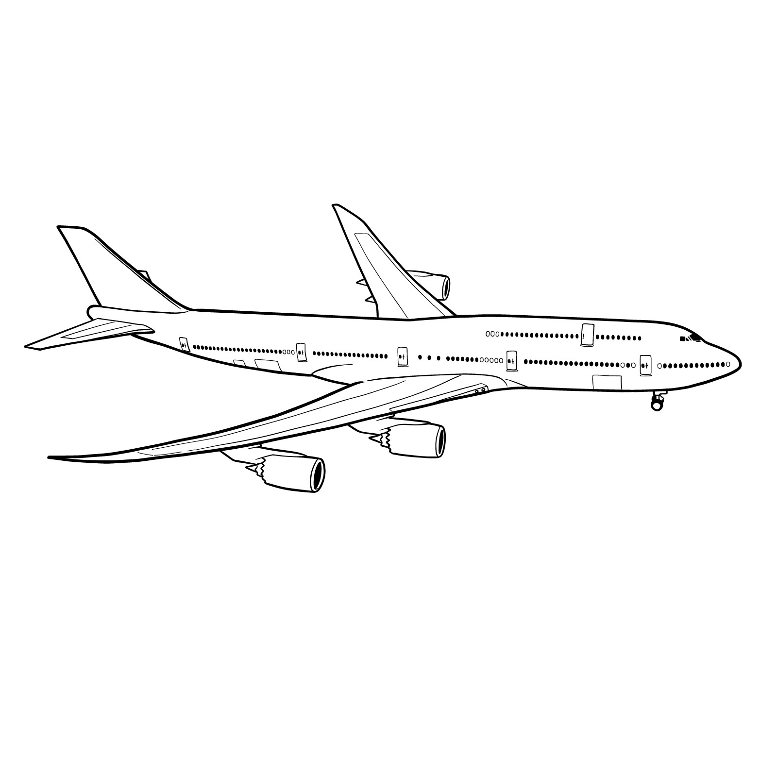How to draw a Boeing 747-800 - final step