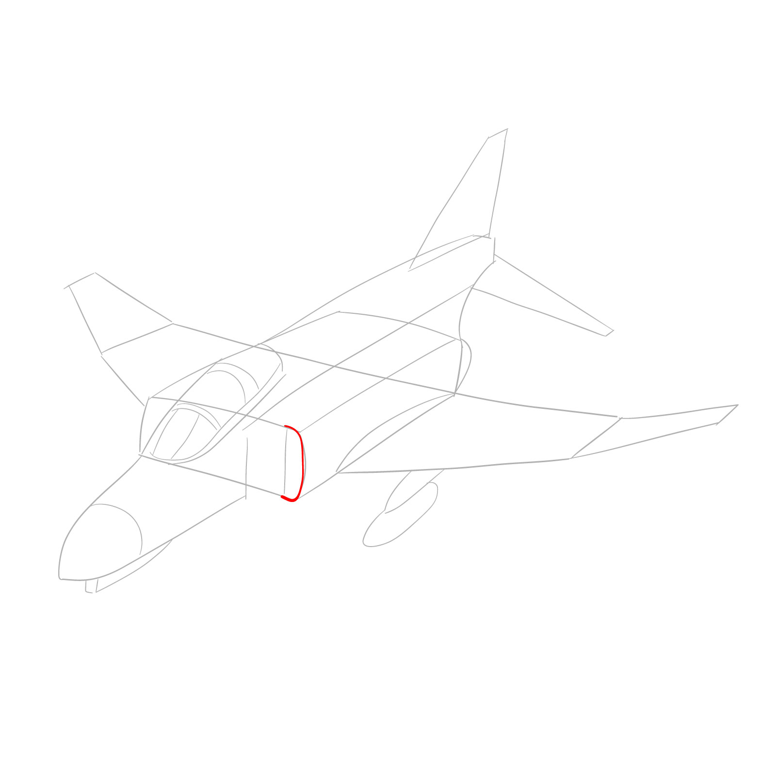 How to draw McDonnell Douglas F-4 Phantom II - step 05