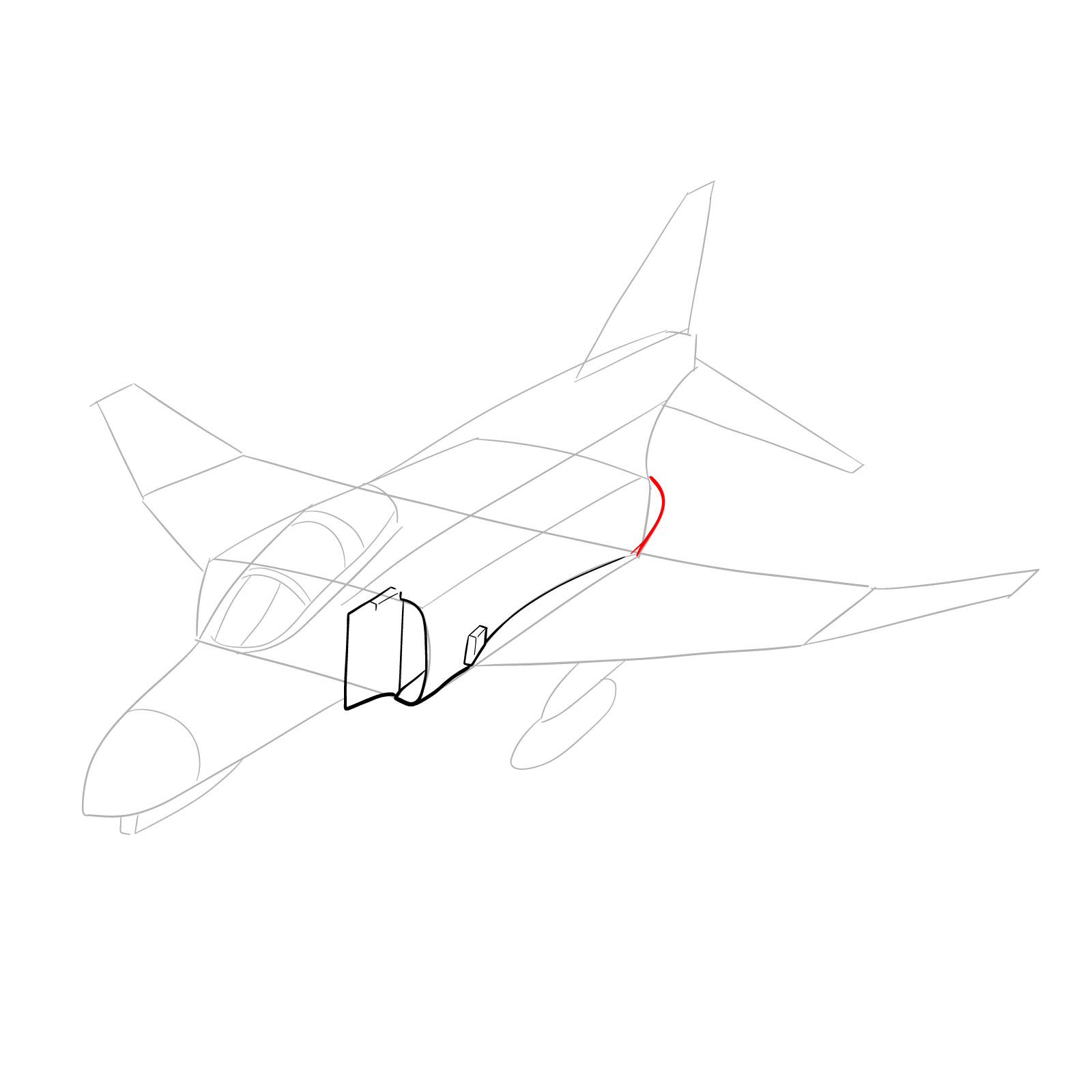 How to draw McDonnell Douglas F-4 Phantom II - step 10