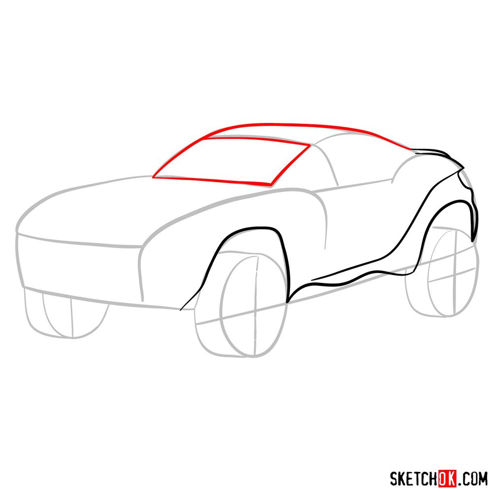 How to draw a Rally Fighter car - step 05