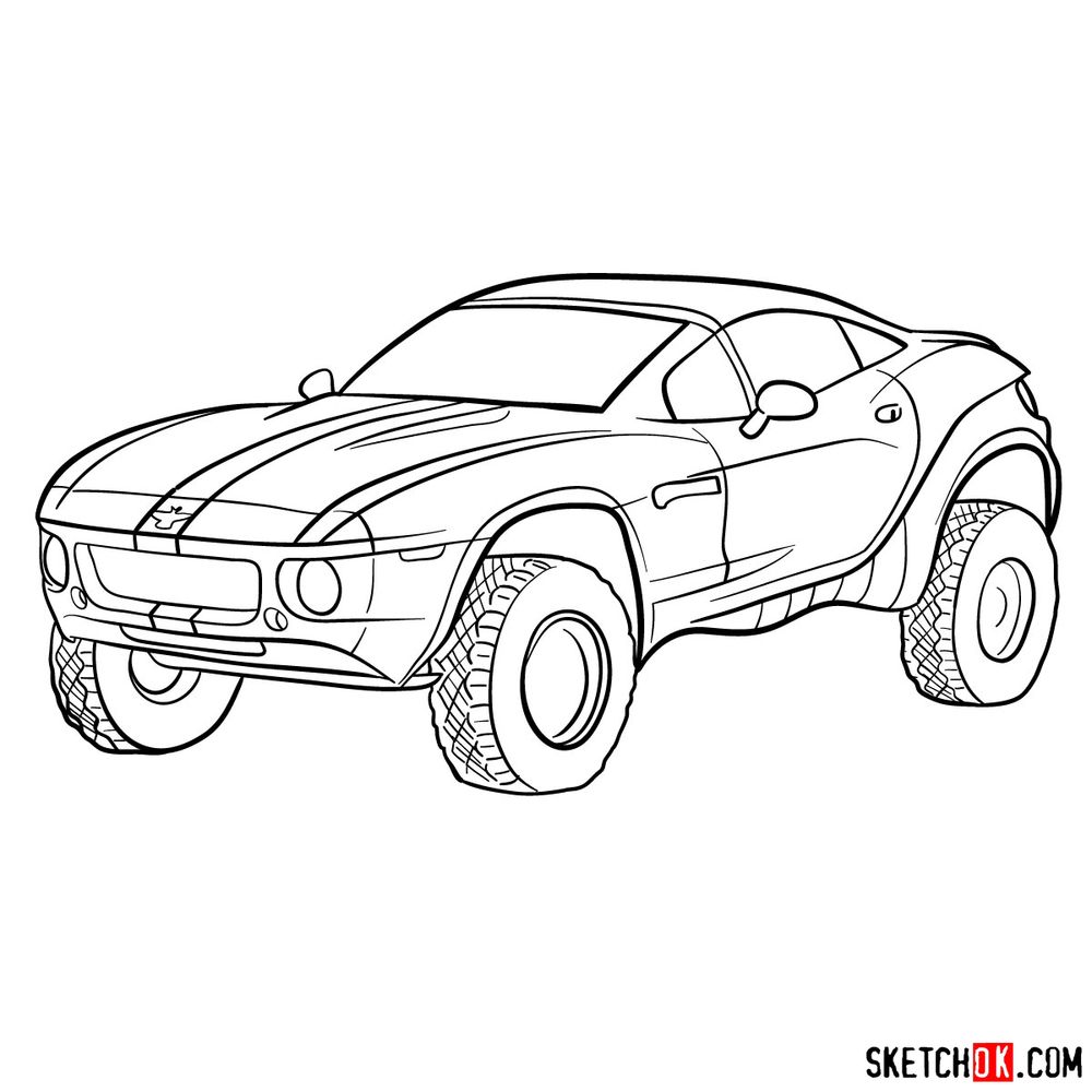 How to draw a Rally Fighter car