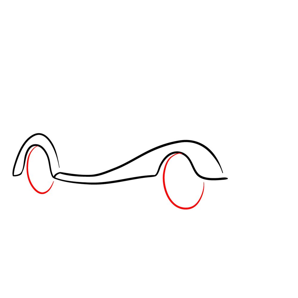 How to draw Mercedes-Benz 540 K Special Roadster 1934 - step 03