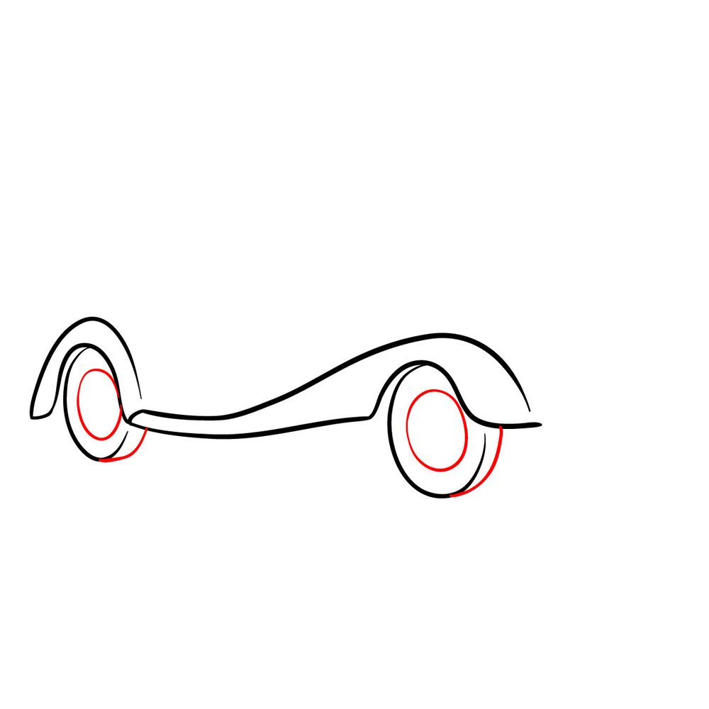 How to draw Mercedes-Benz 540 K Special Roadster 1934 - step 04
