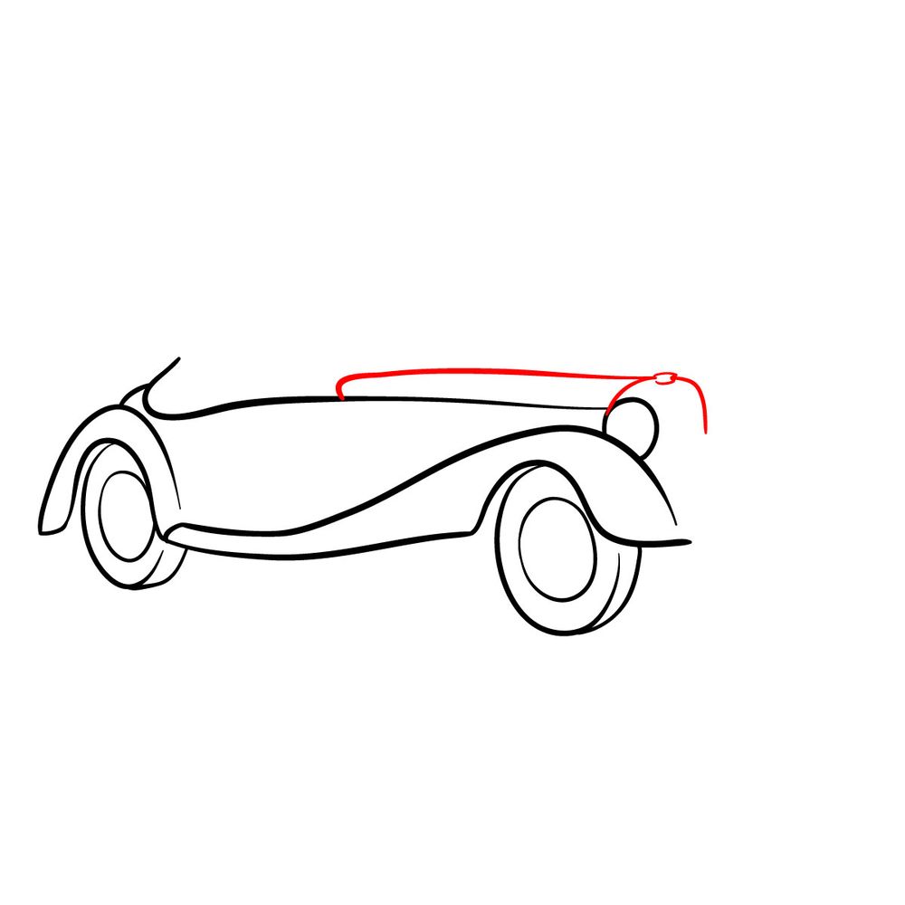 How to draw Mercedes-Benz 540 K Special Roadster 1934 - step 06