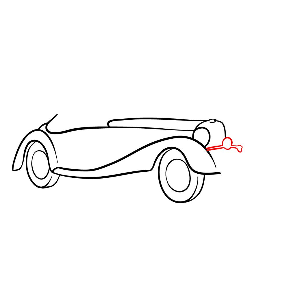 How to draw Mercedes-Benz 540 K Special Roadster 1934 - step 07