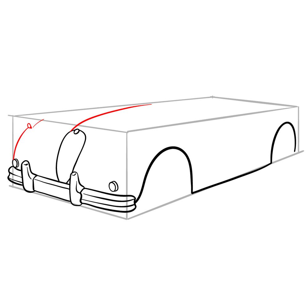 How to draw Jaguar XK140 1954 - step 07