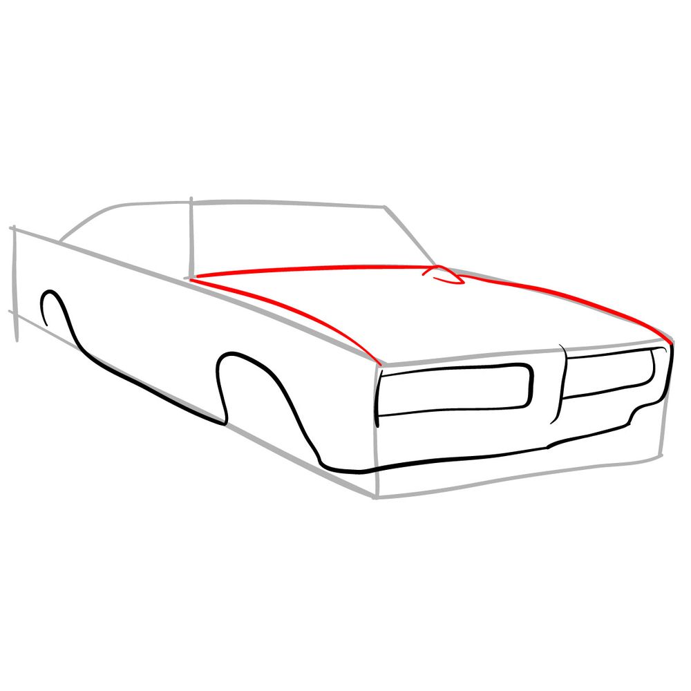 How to draw GTO Judge 1969 - step 05