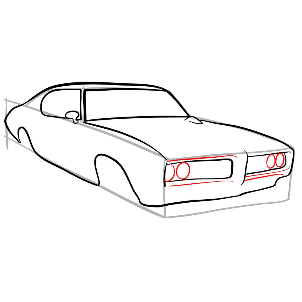 How to draw GTO Judge 1969 - step 10