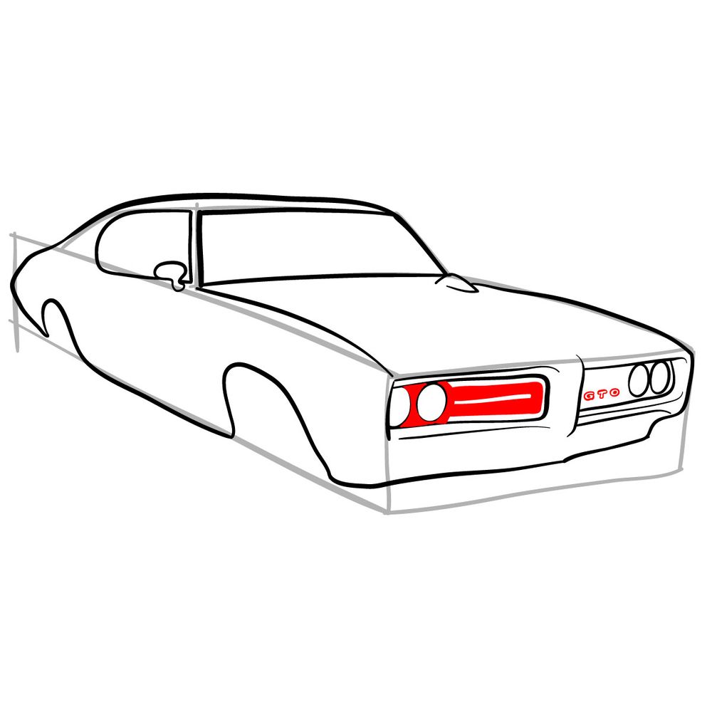 How to draw GTO Judge 1969 - step 11