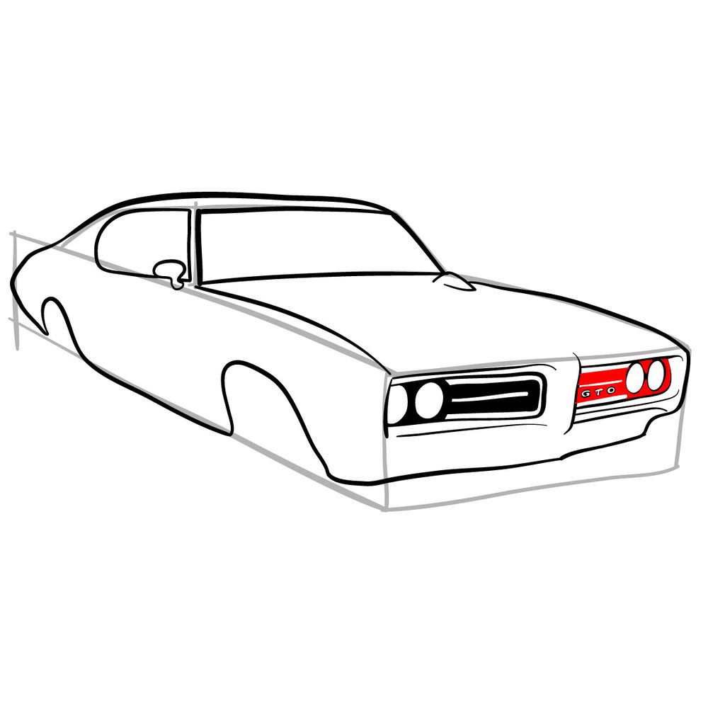 How to draw GTO Judge 1969 - step 12