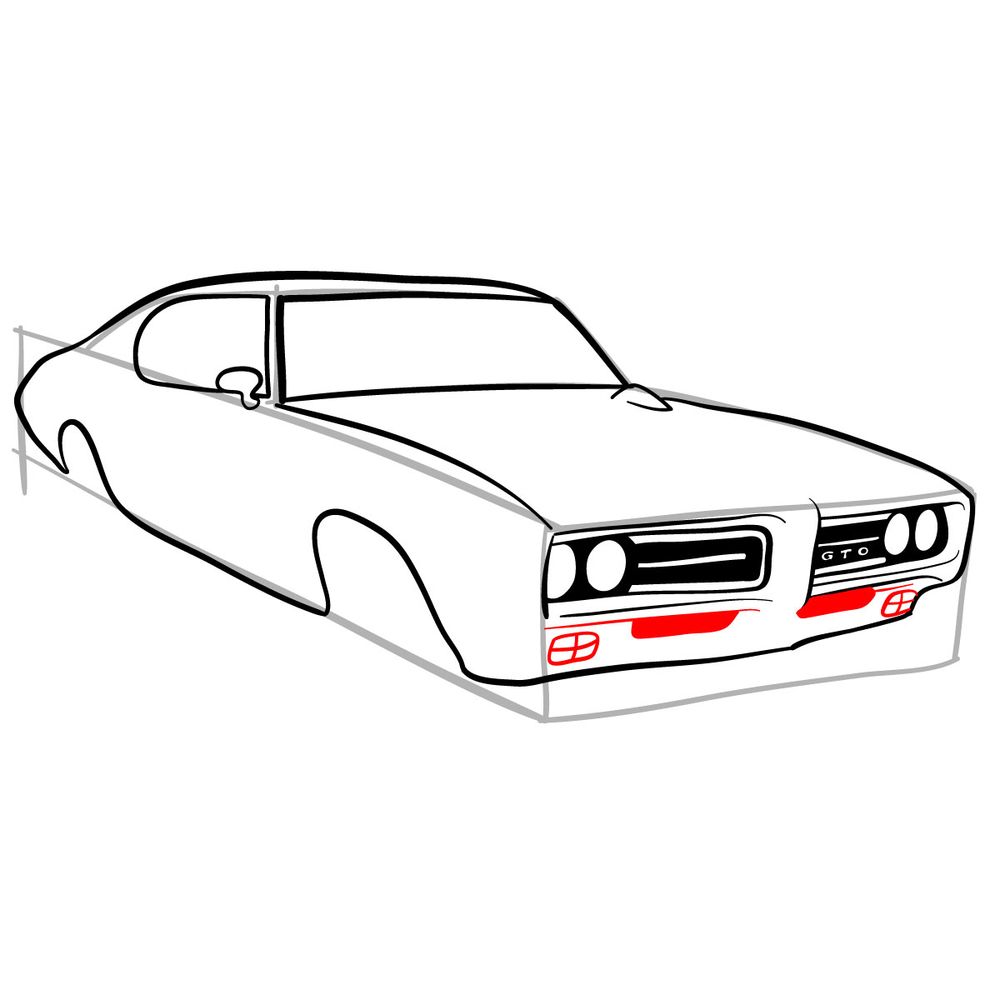 How to draw GTO Judge 1969 - step 13