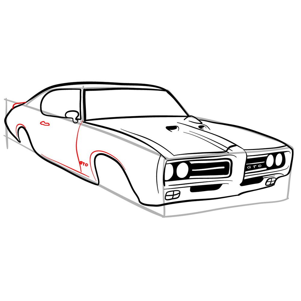 How to draw GTO Judge 1969 - step 16