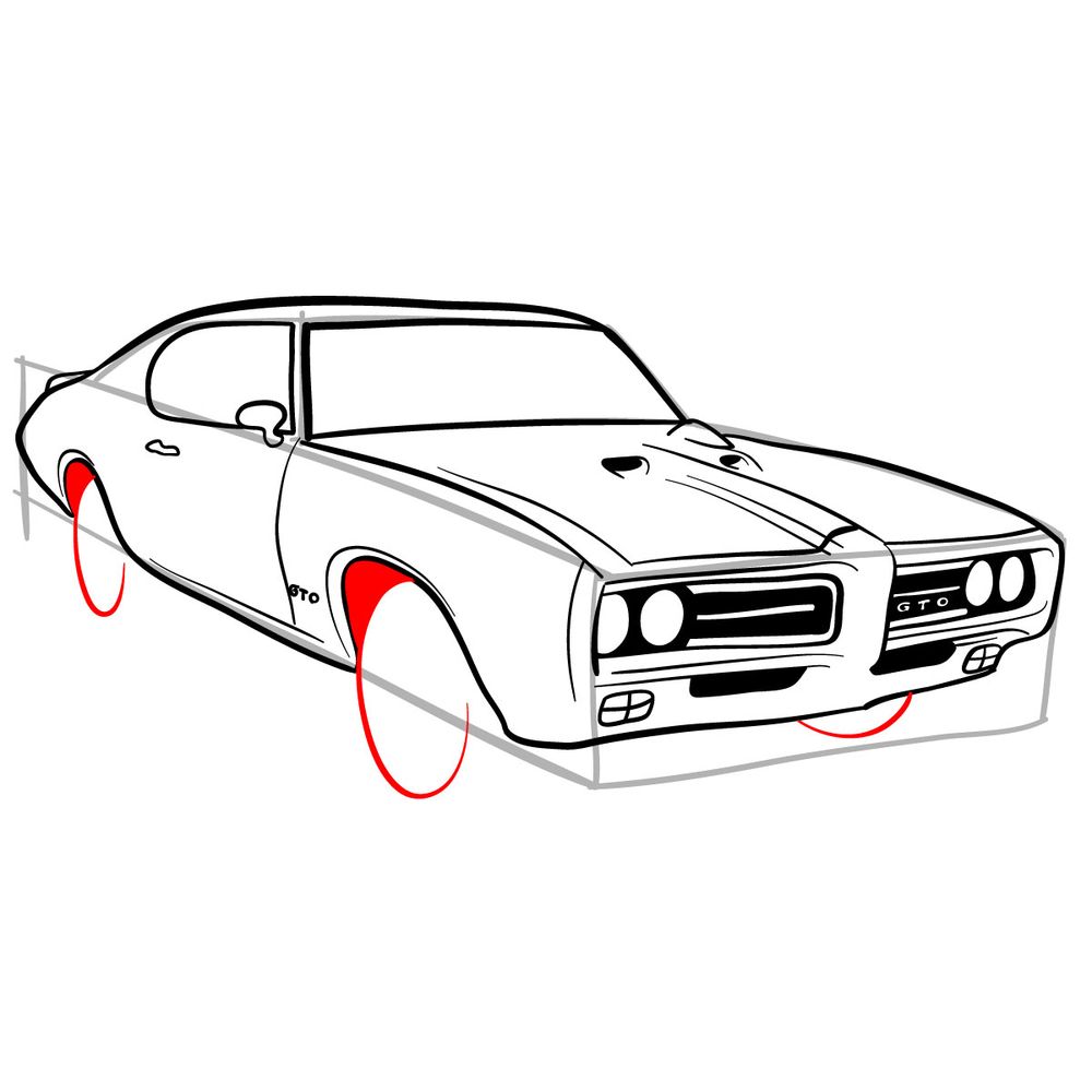 How to draw GTO Judge 1969 - step 17
