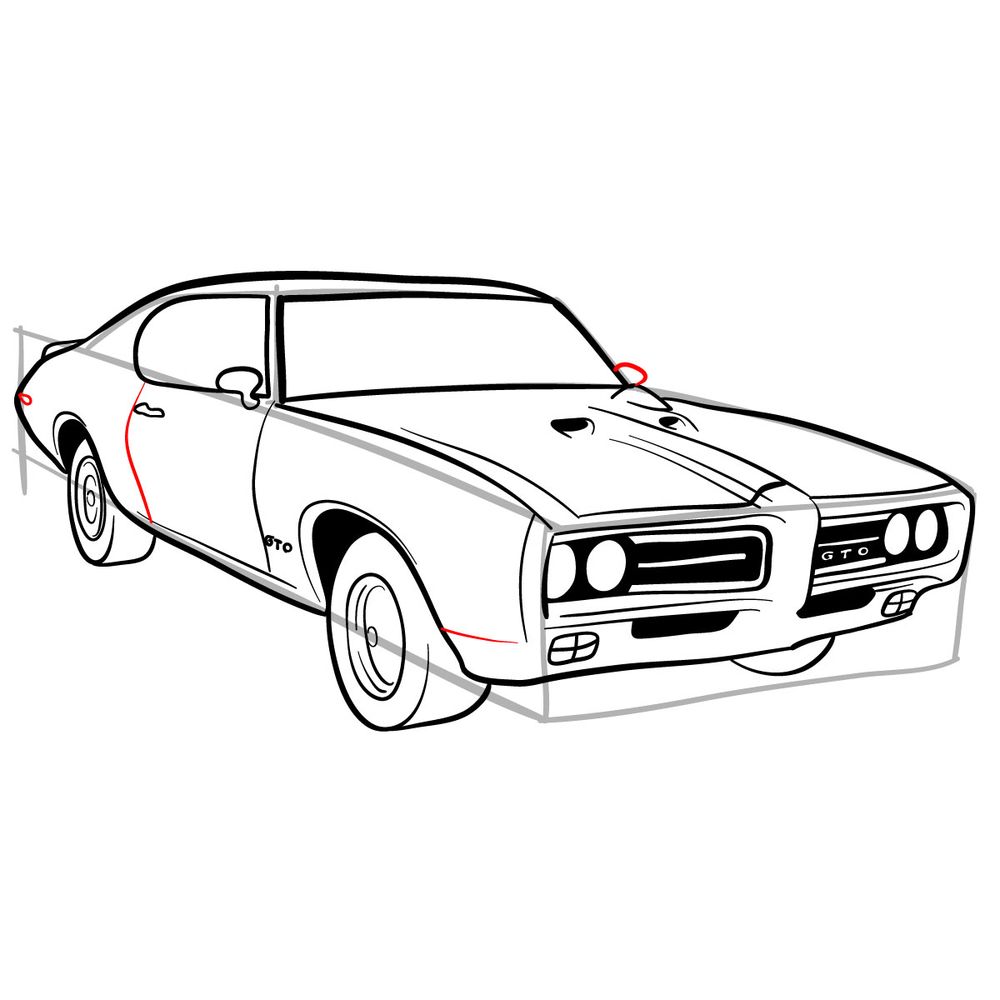 How to draw GTO Judge 1969 - step 19