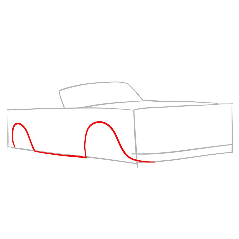 How to draw Ferrari 250 GT Spyder 1962 - step 03