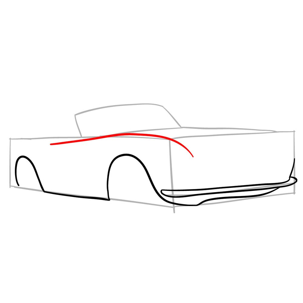How to draw Ferrari 250 GT Spyder 1962 - step 06