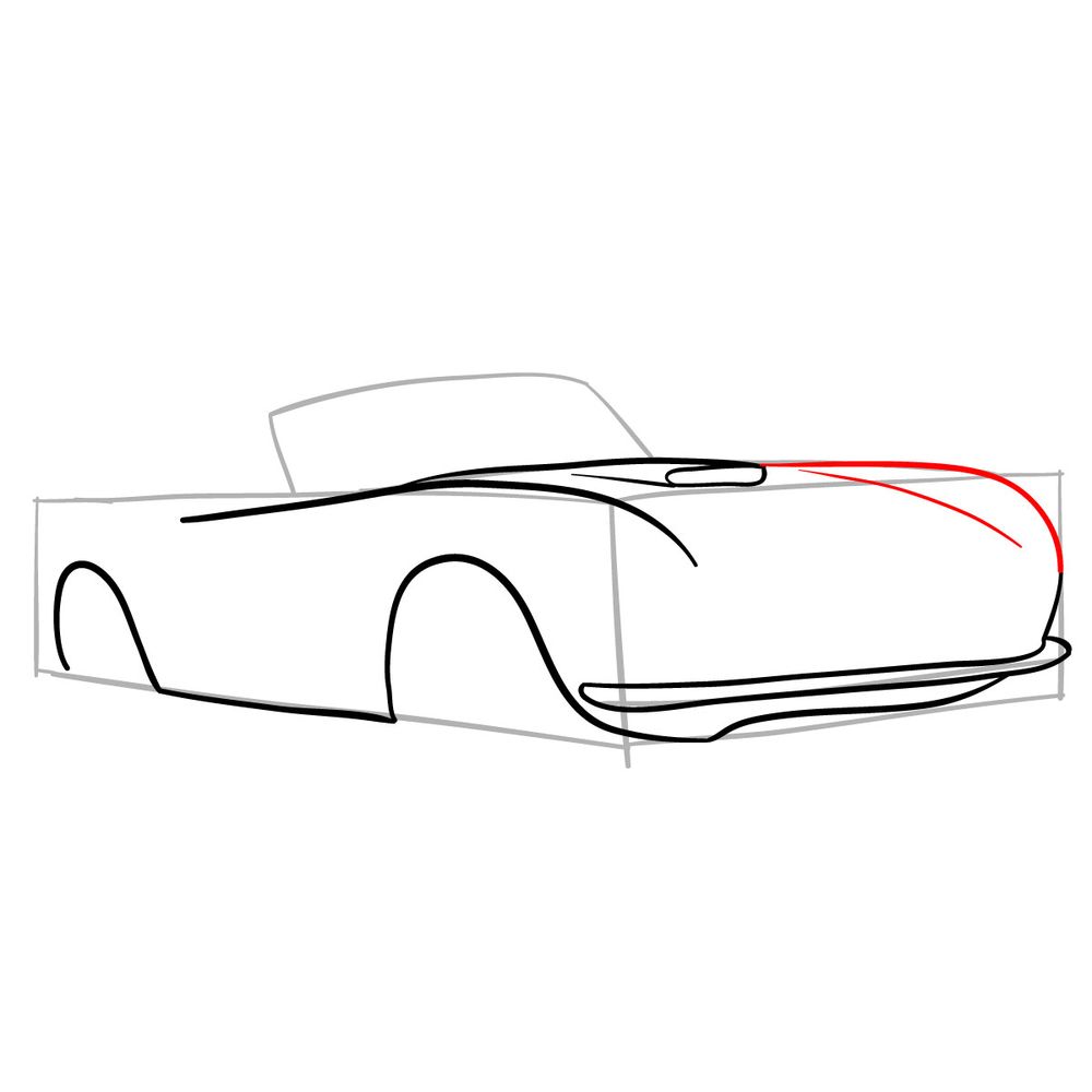 How to draw Ferrari 250 GT Spyder 1962 - step 08