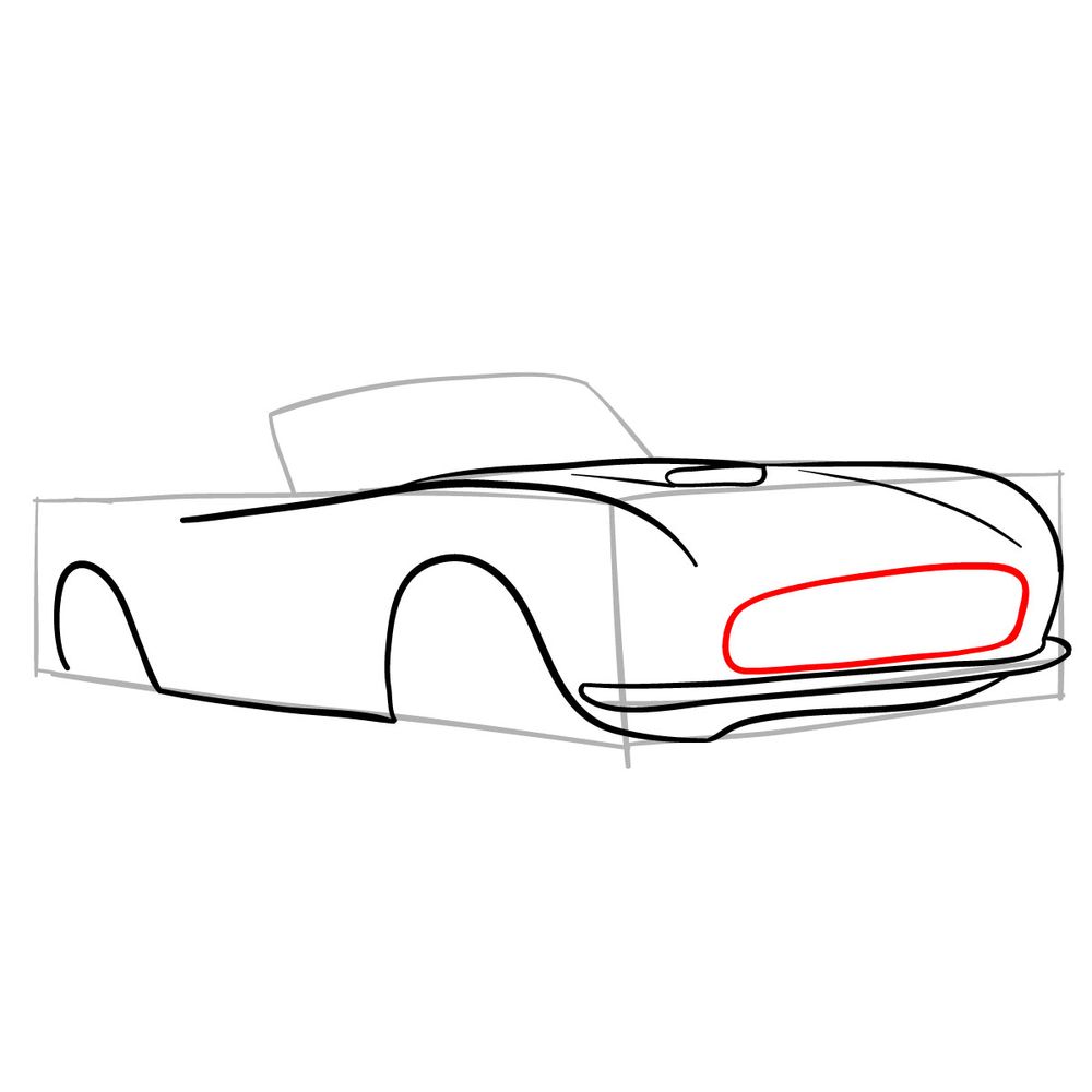 How to draw Ferrari 250 GT Spyder 1962 - step 09