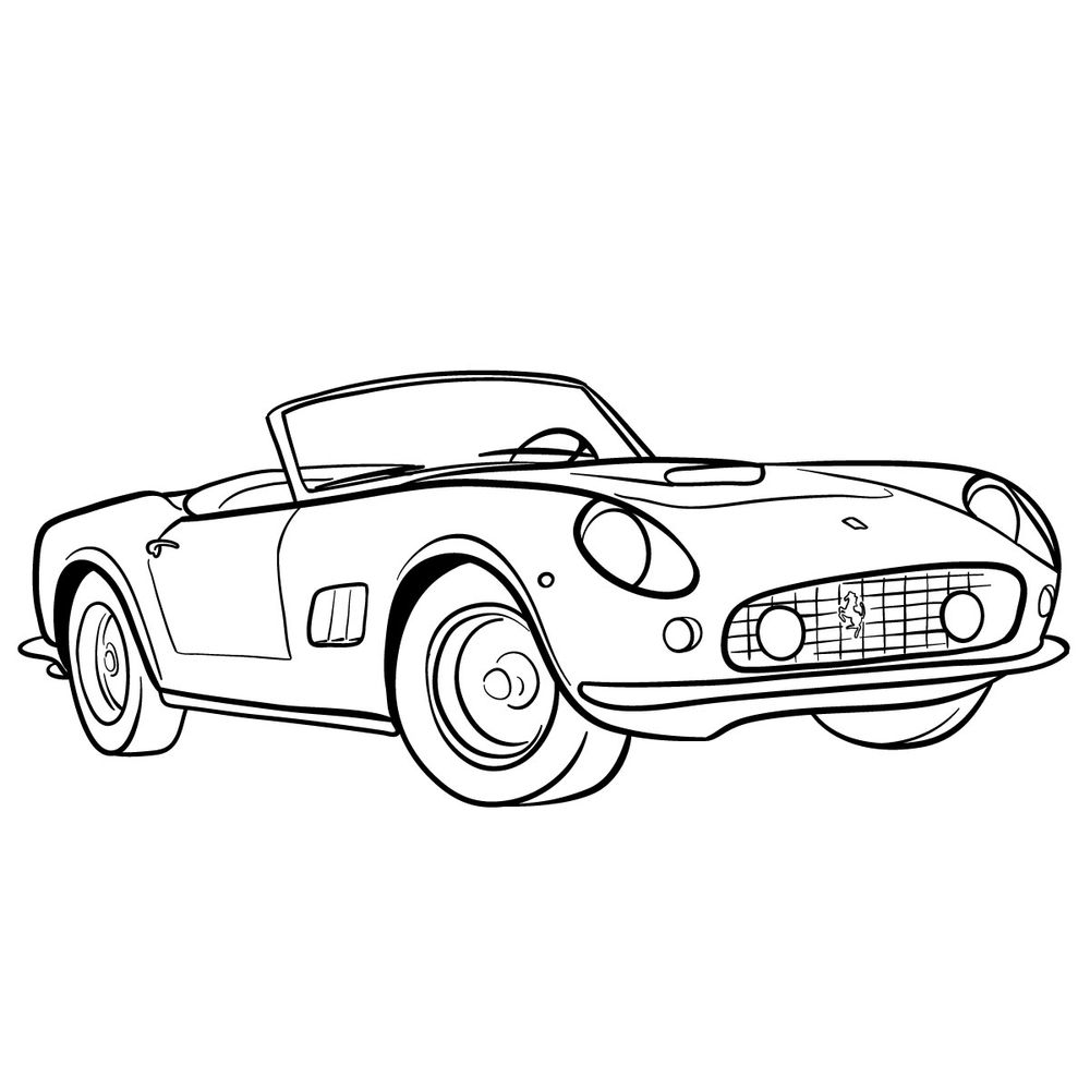 How to draw Ferrari 250 GT Spyder 1962