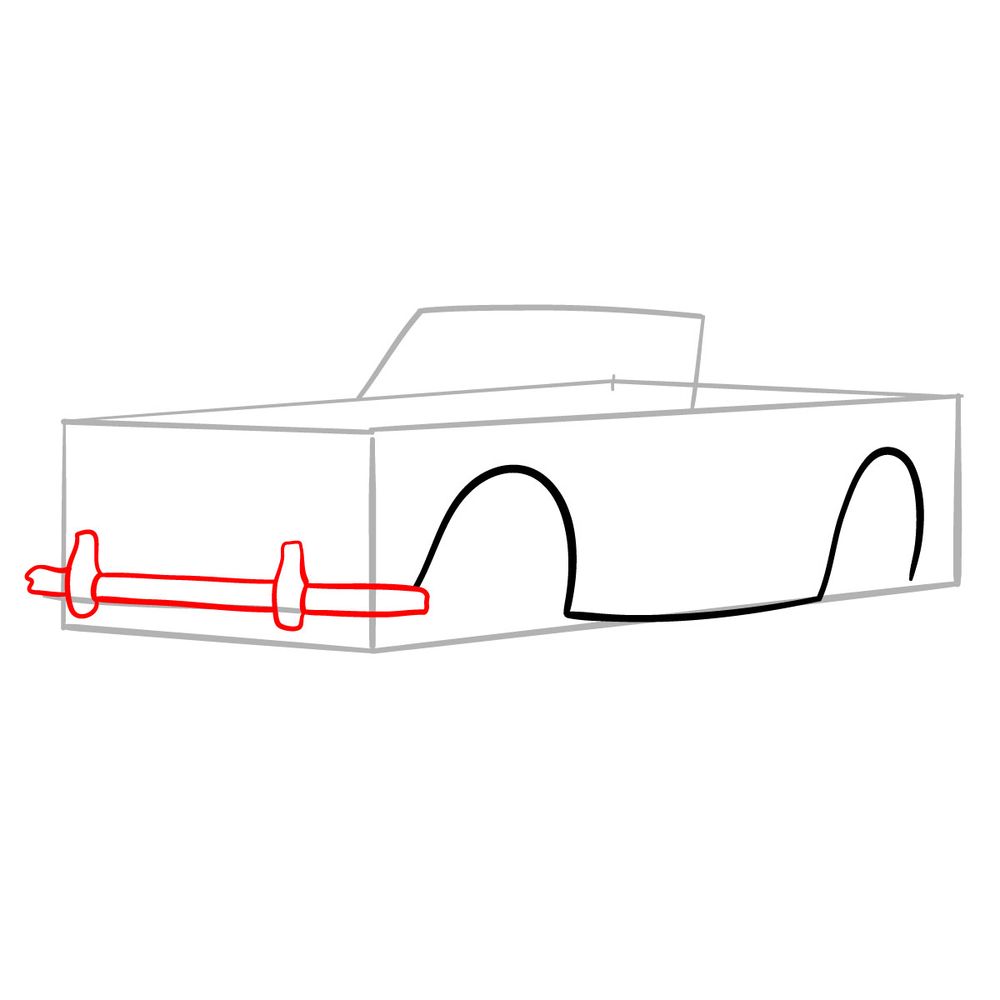 How to draw Austin-Healey 3000 (1959-1967) - step 04