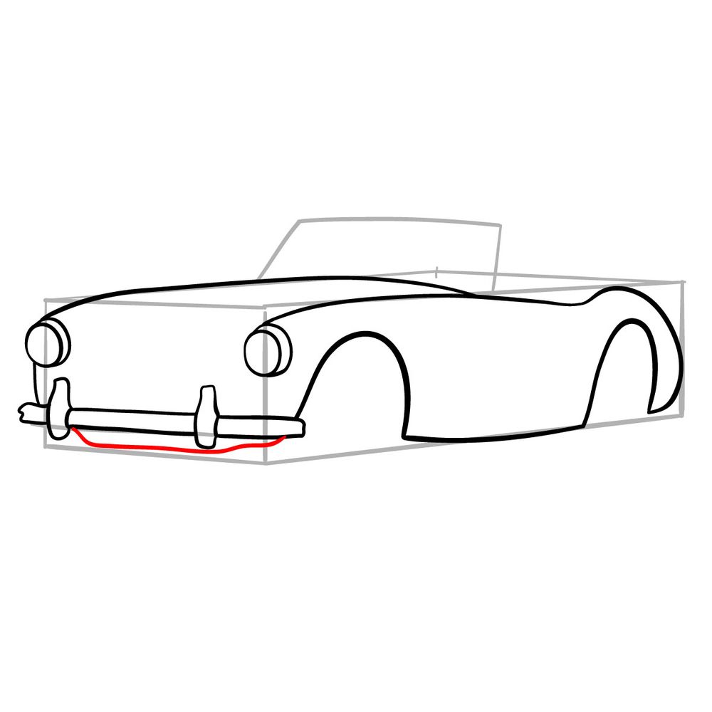 How to draw Austin-Healey 3000 (1959-1967) - step 08