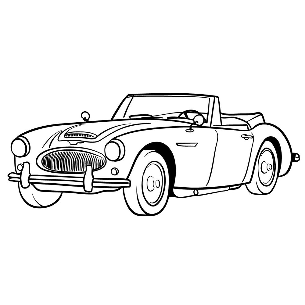 How to draw Austin-Healey 3000 (1959-1967)