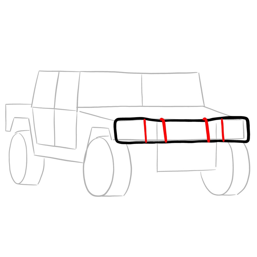 How to draw Hummer H1 Alpha 2006 - step 05