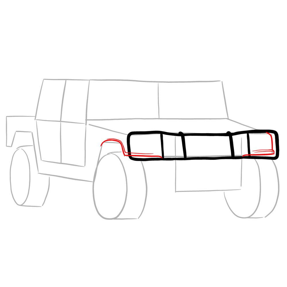 How to draw Hummer H1 Alpha 2006 - step 06