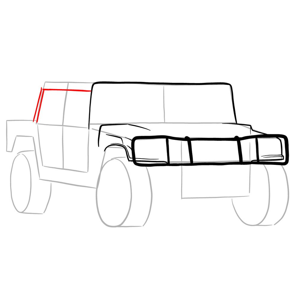 How to draw Hummer H1 Alpha 2006 - step 09