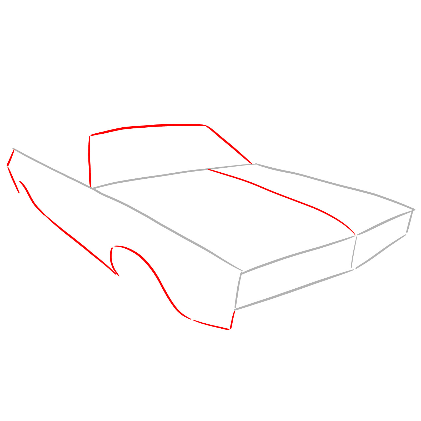 How to draw Dodge Challenger 1970 - step 02