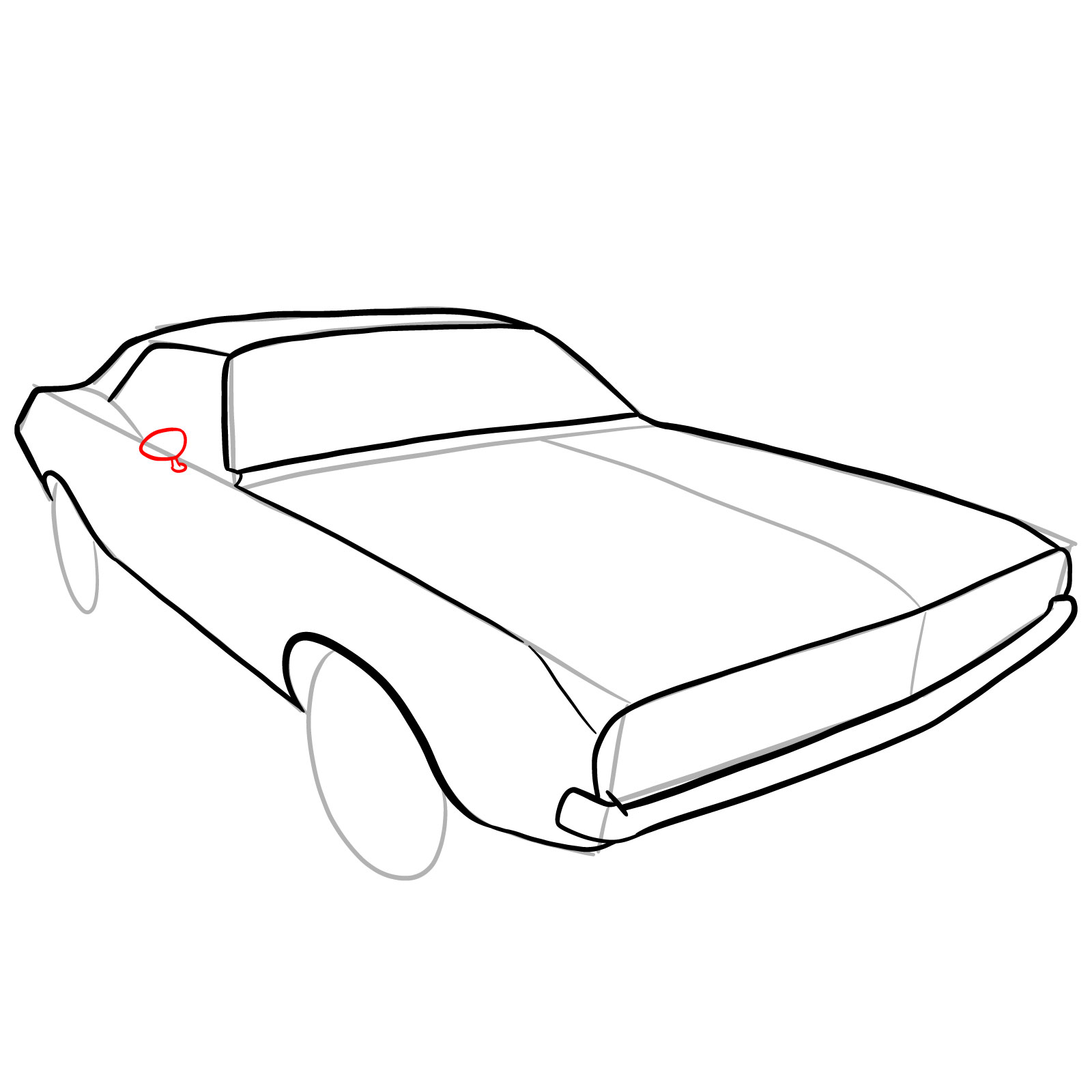 How to draw Dodge Challenger 1970 - step 15