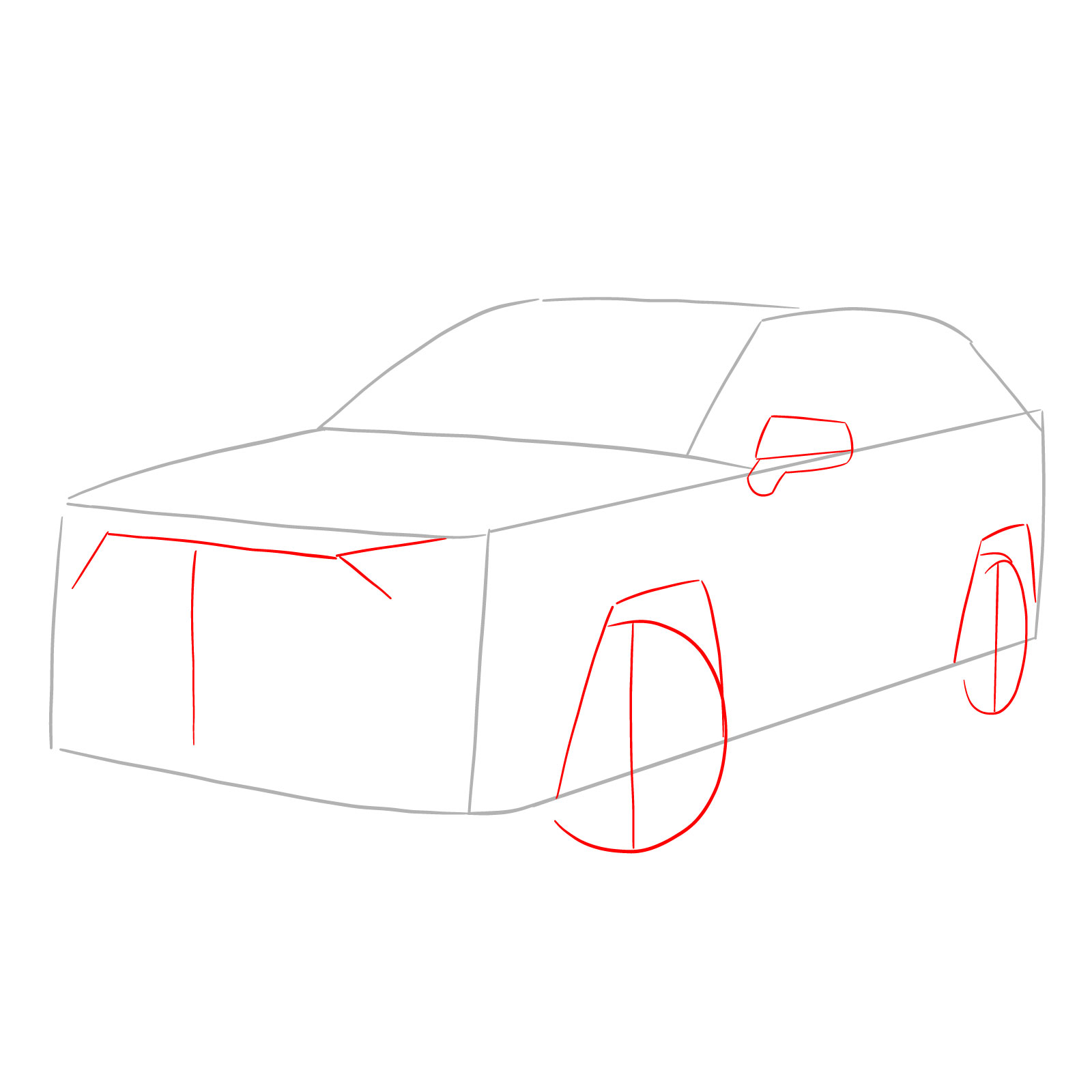 How to draw 2020 Toyota RAV4 - step 03