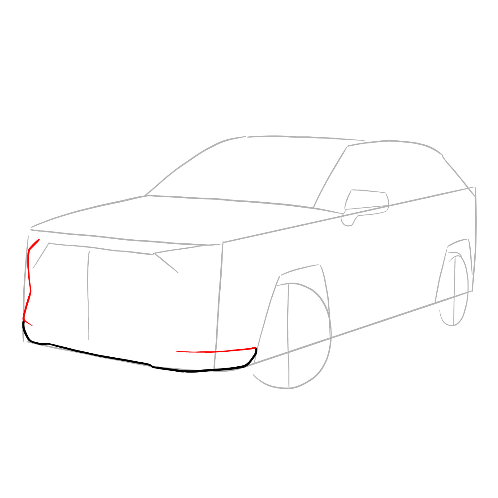 How to draw 2020 Toyota RAV4 - step 05