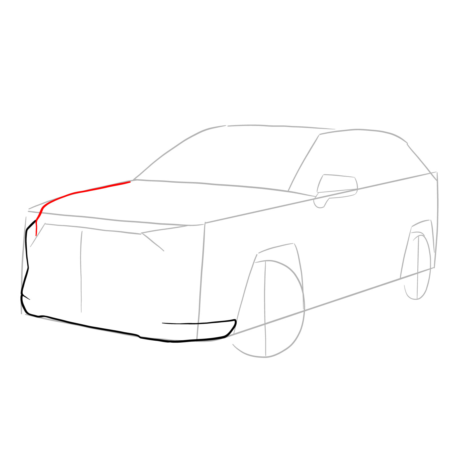 How to draw 2020 Toyota RAV4 - step 06