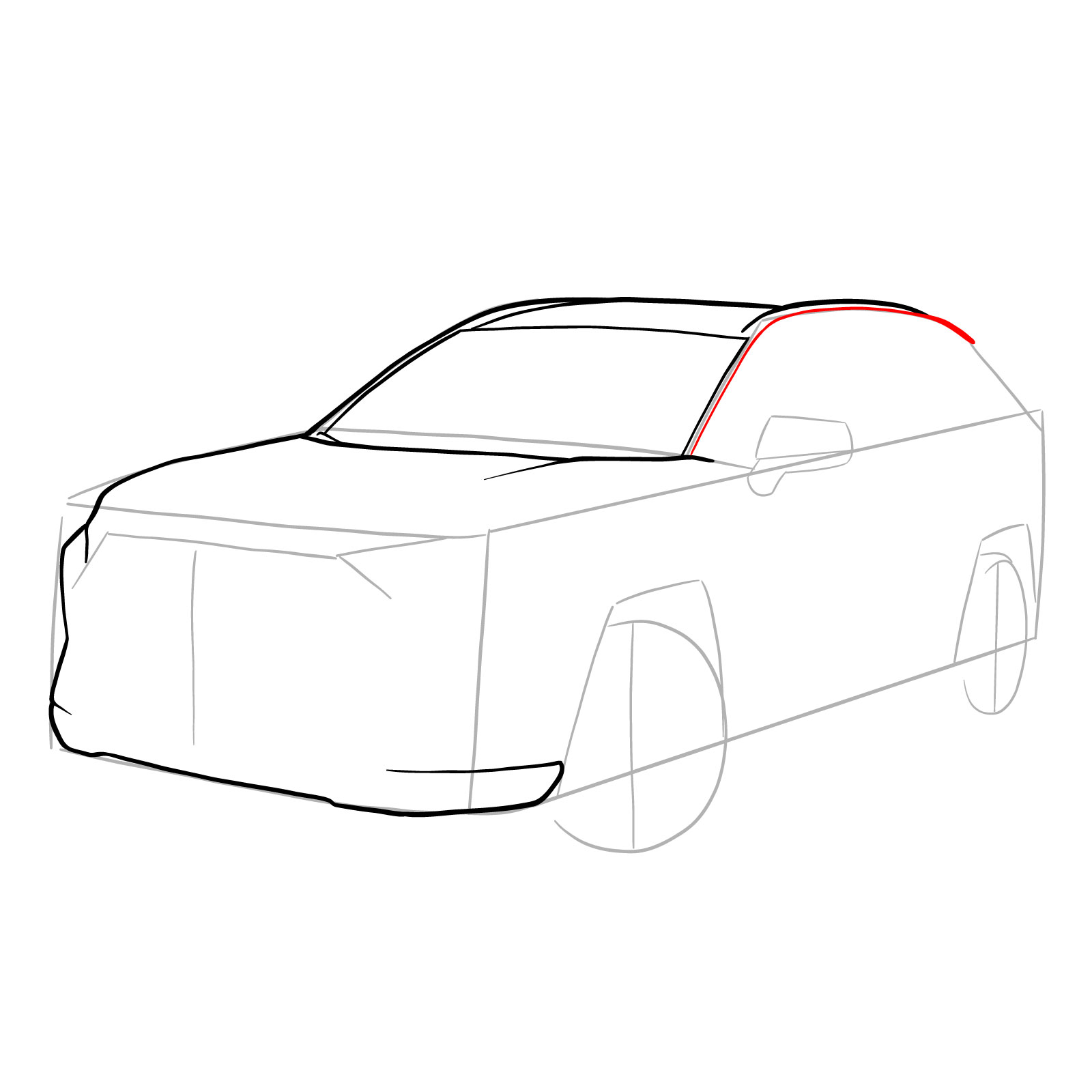 How to draw 2020 Toyota RAV4 - step 10
