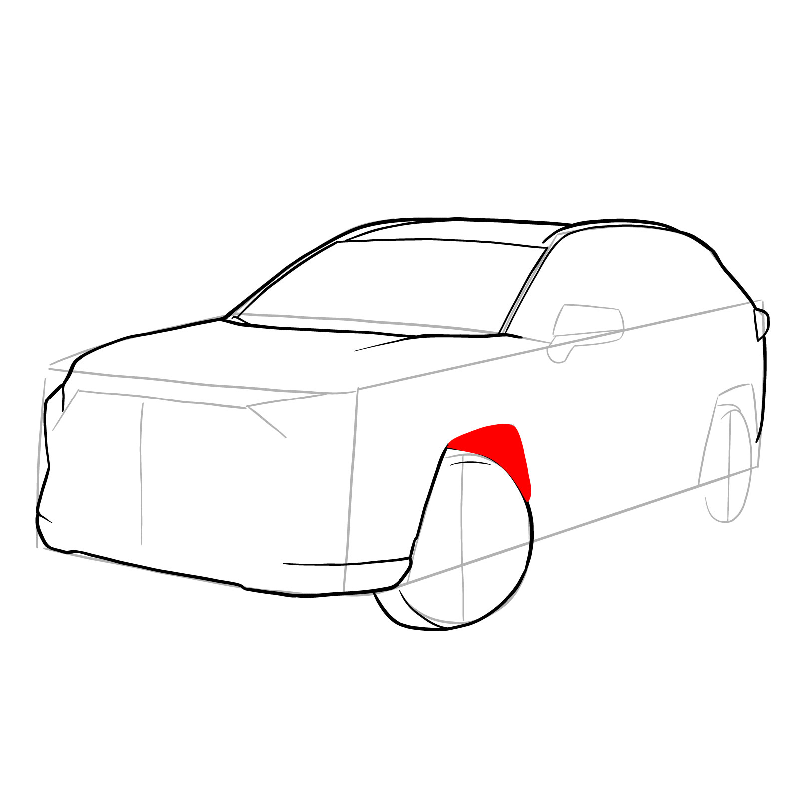 How to draw 2020 Toyota RAV4 - step 13