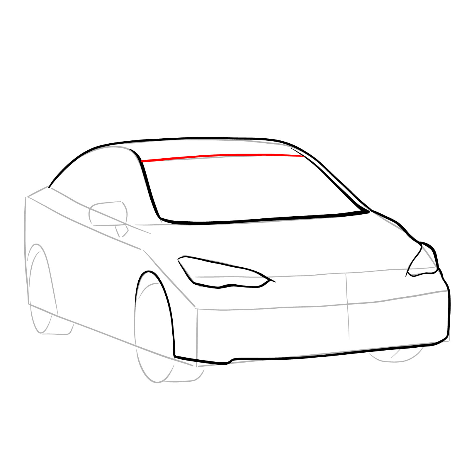 How to draw 2022 Subaru Impreza - step 09