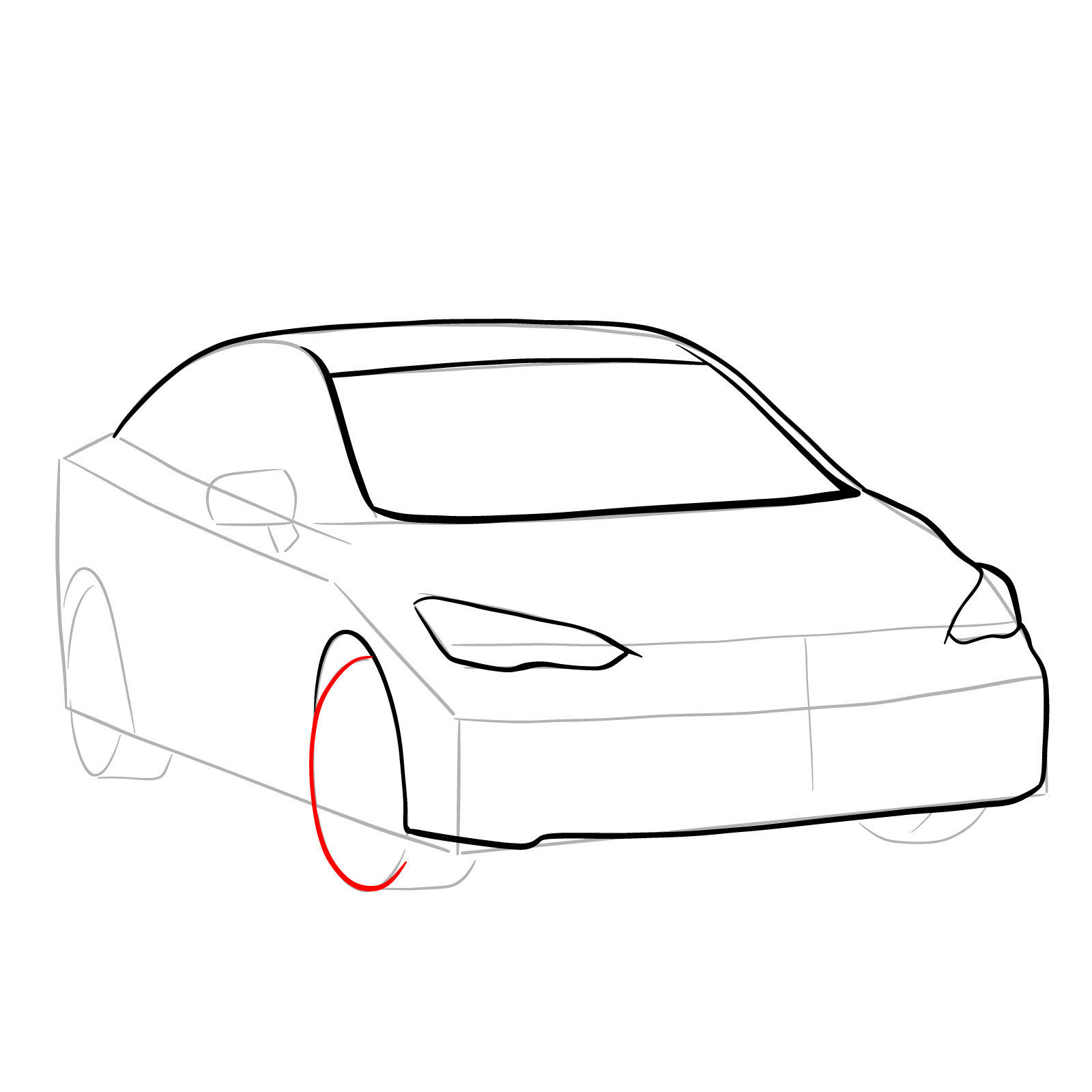 How to draw 2022 Subaru Impreza - step 10