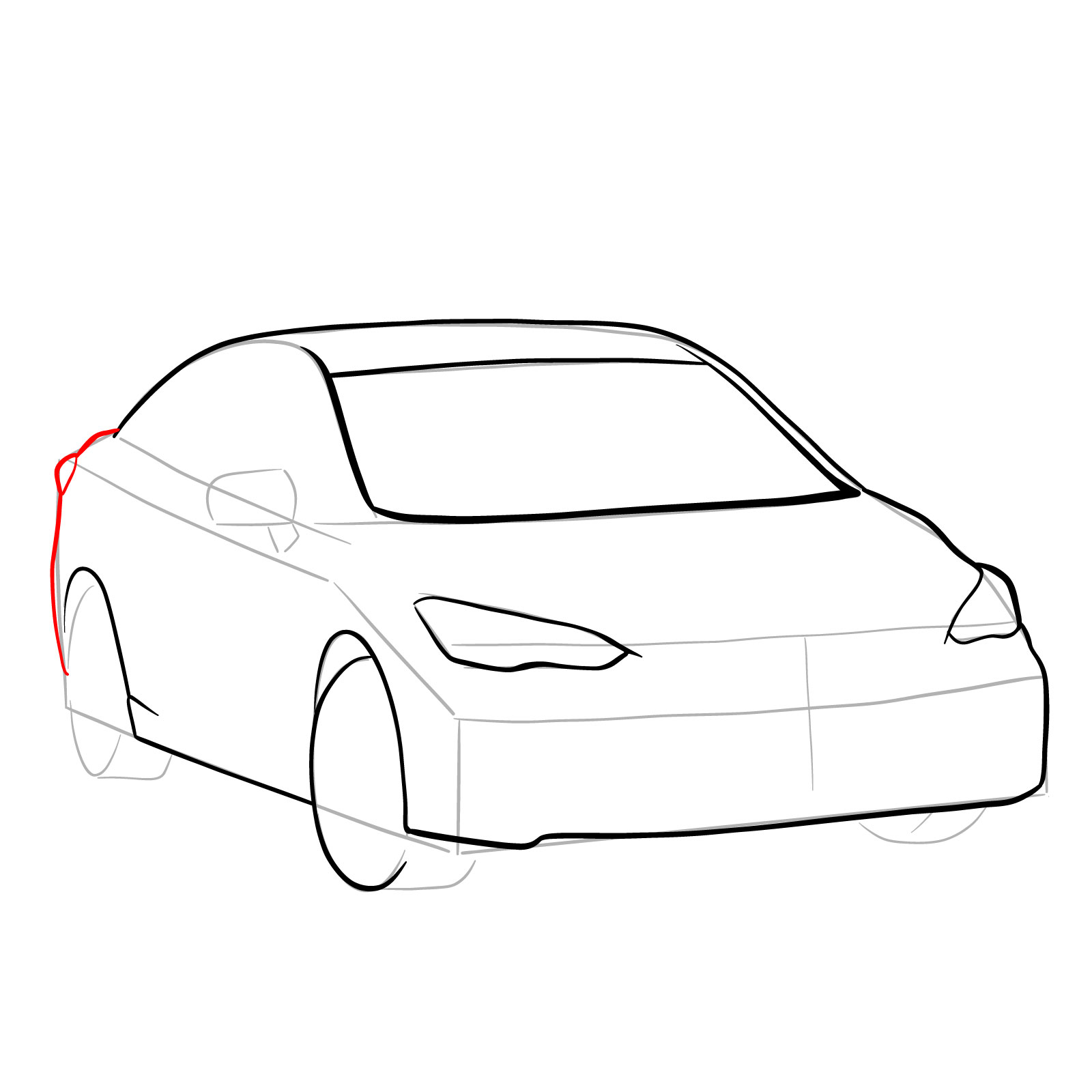 How to draw 2022 Subaru Impreza - step 12