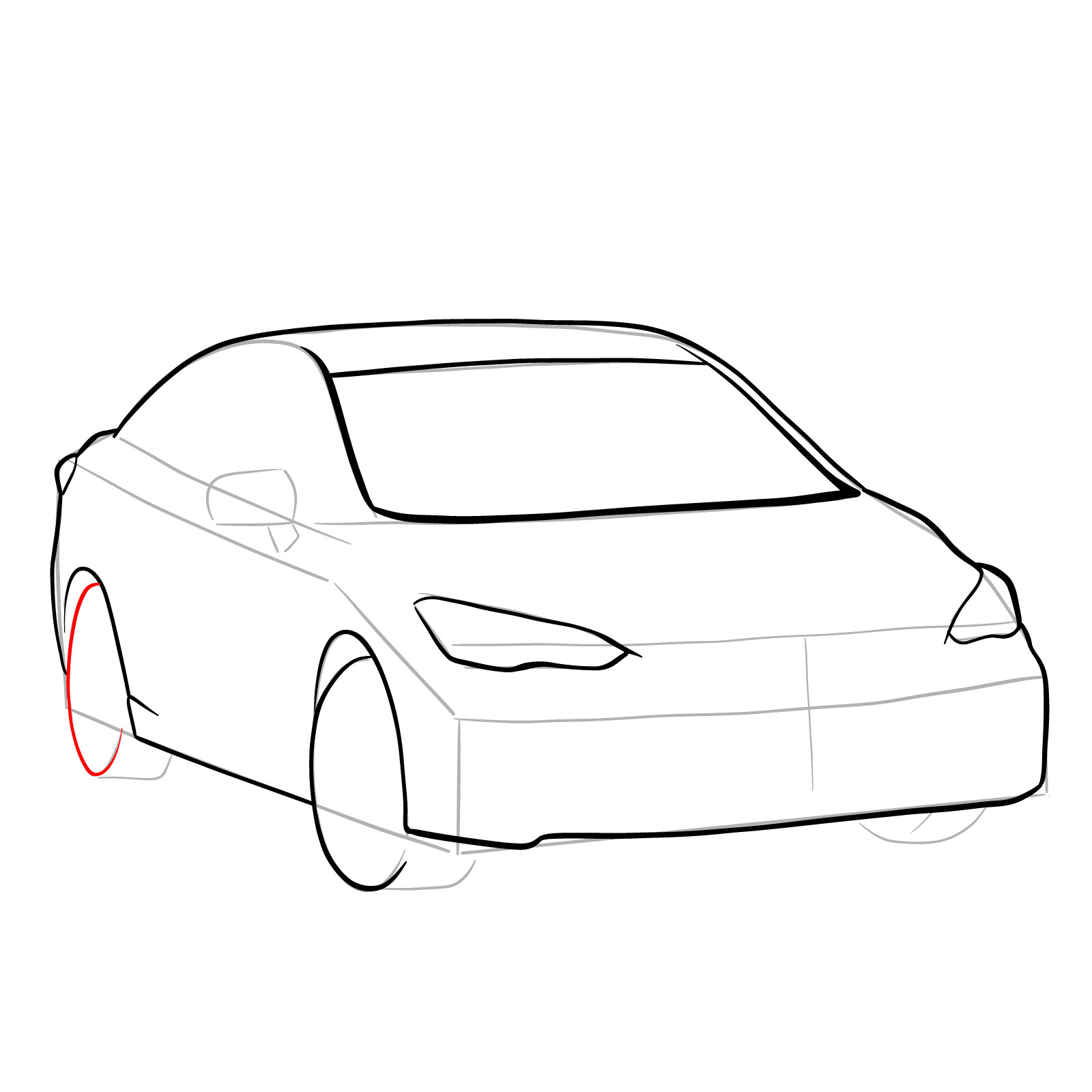 How to draw 2022 Subaru Impreza - step 13
