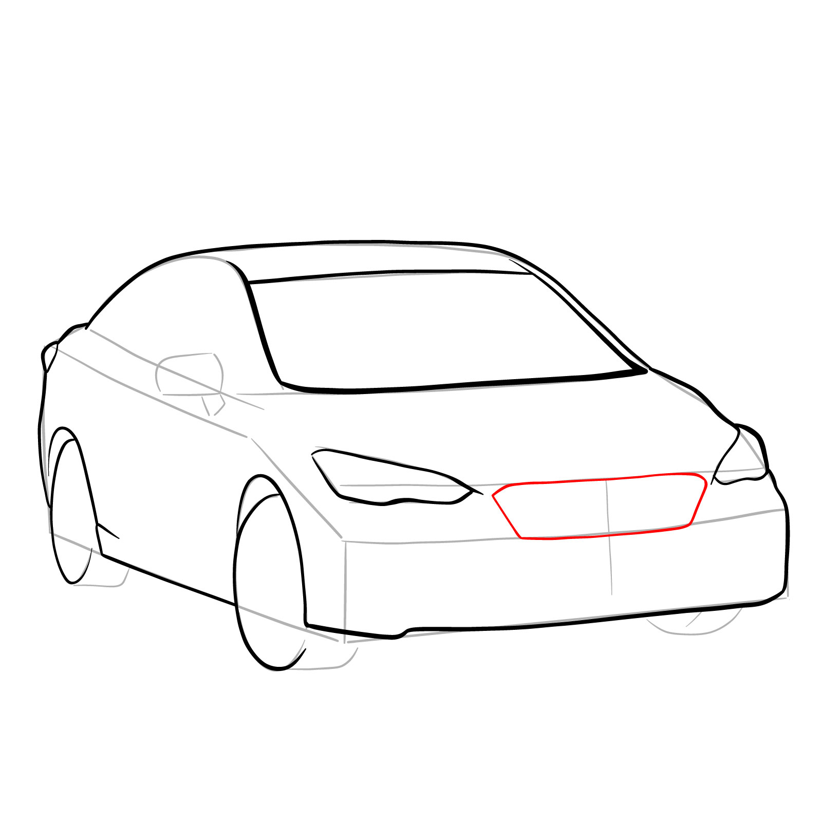 How to draw 2022 Subaru Impreza - step 14