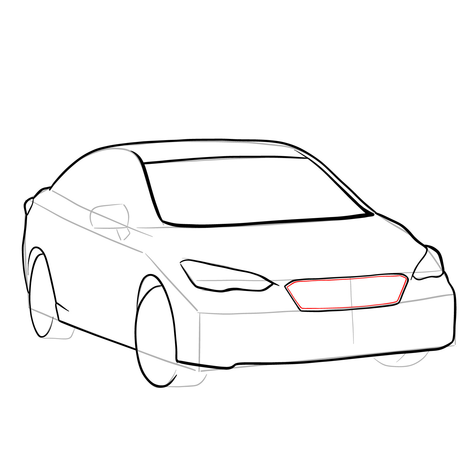 How to draw 2022 Subaru Impreza - step 15