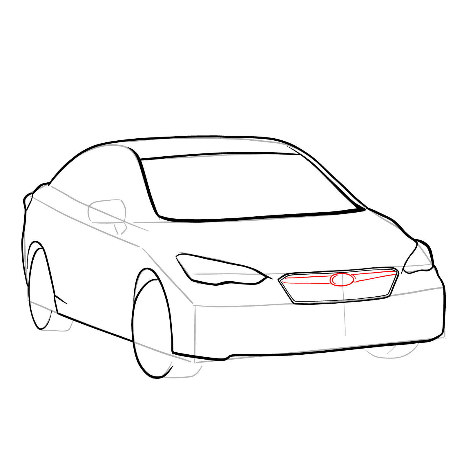 How to draw 2022 Subaru Impreza - step 16