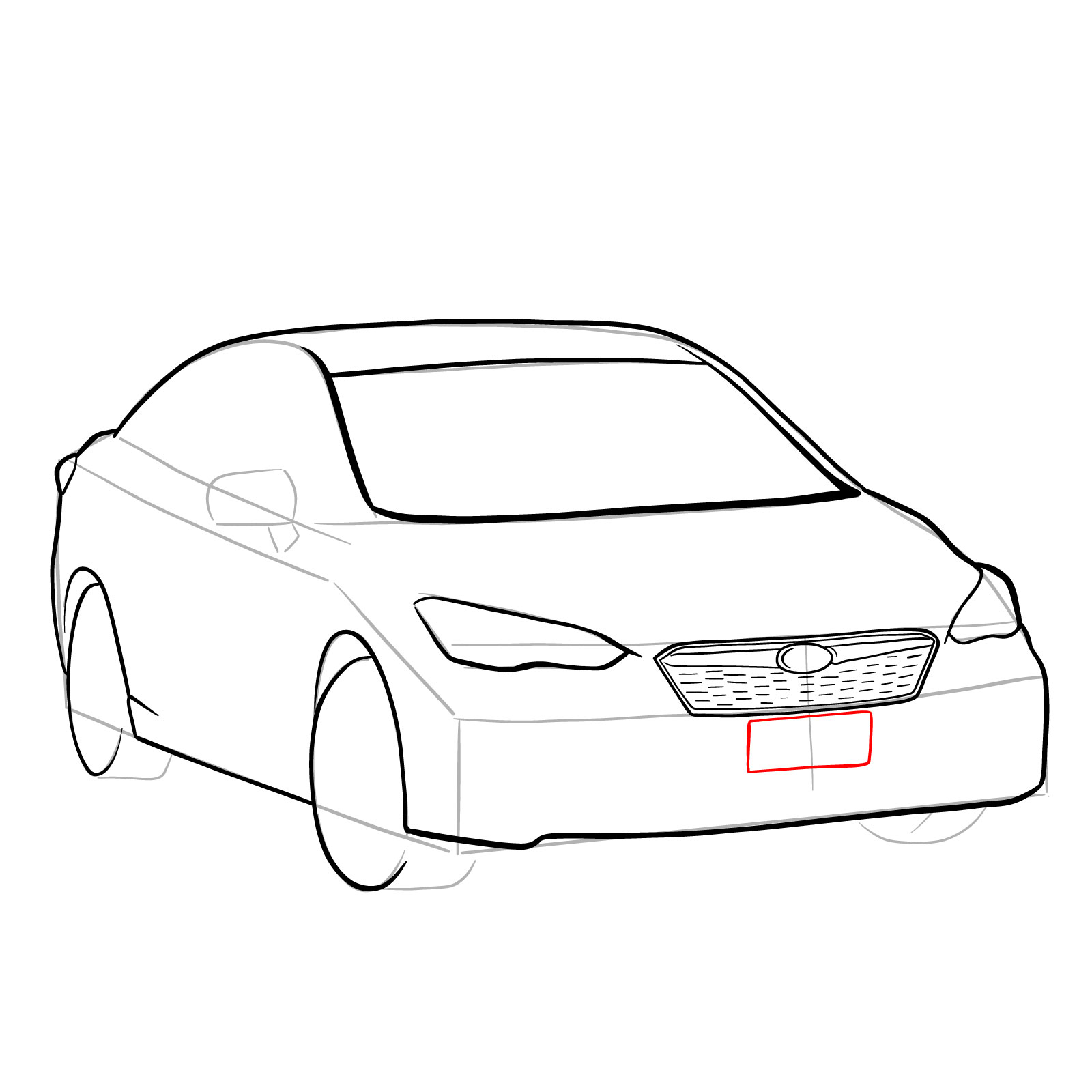 How to draw 2022 Subaru Impreza - step 18